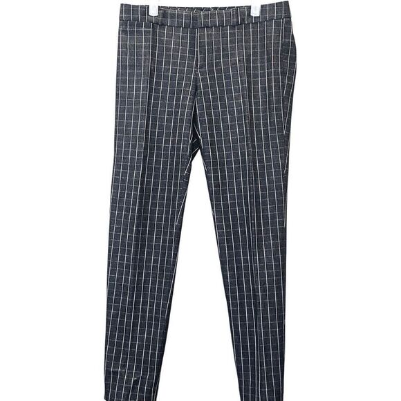 Banana Republic Pants - Banana Republic Windowpane Sloan Fit Trouser Ankle Pants Black White Size 2